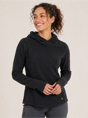 Mountain Hardwear Women’s Black Fleece Hoodie - Size L - Thumb Hole - Pullover